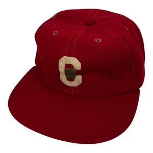 Vintage Baseball Hat Cap Letter “C” Felt Kids Little League 60s Leather Headband